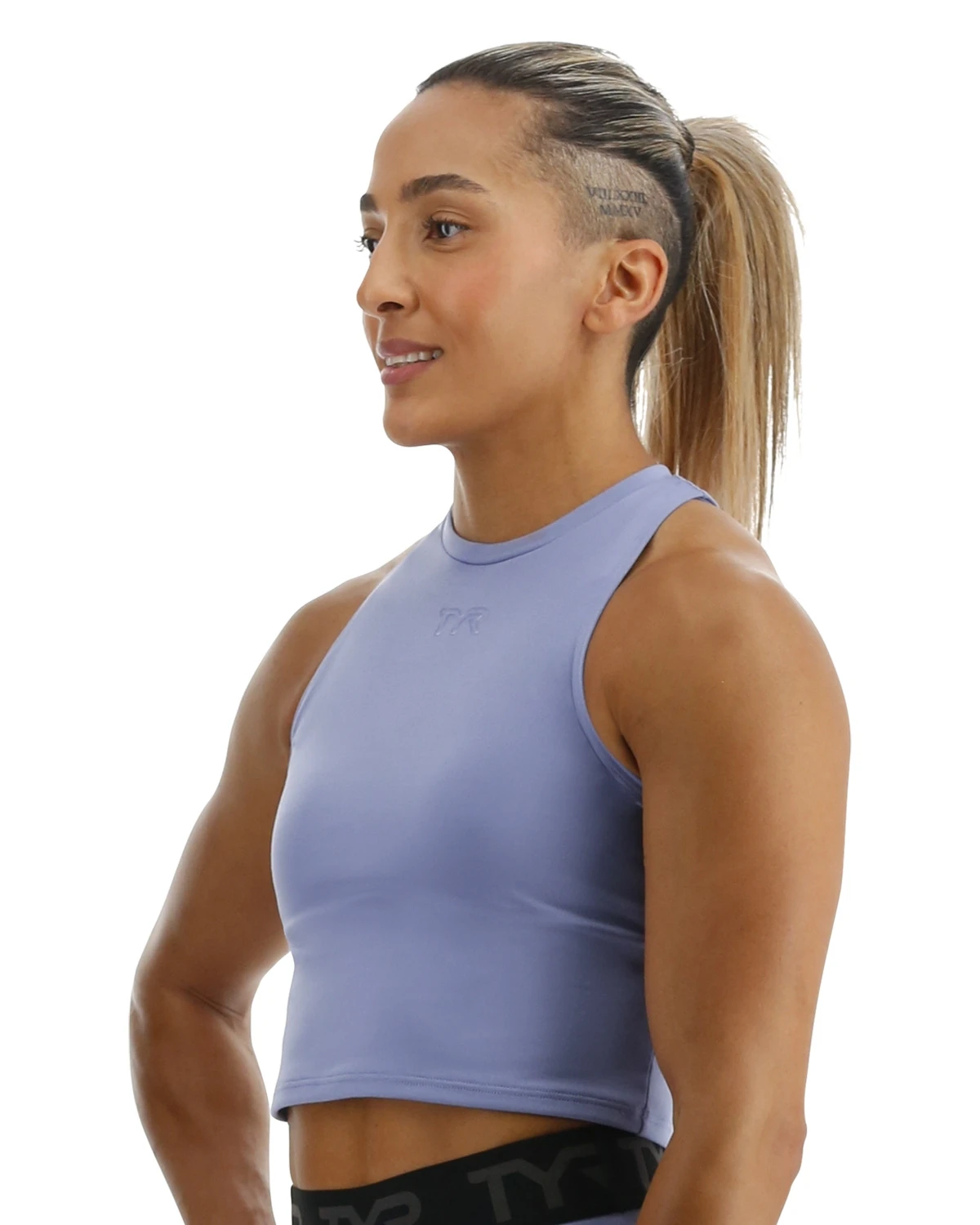 TYR Base Kineticâ„¢ Women's Cropped High Neck Tank - Solid - Image 3