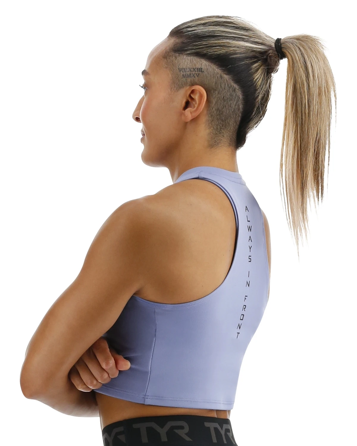 TYR Base Kineticâ„¢ Women's Cropped High Neck Tank - Solid - Image 4