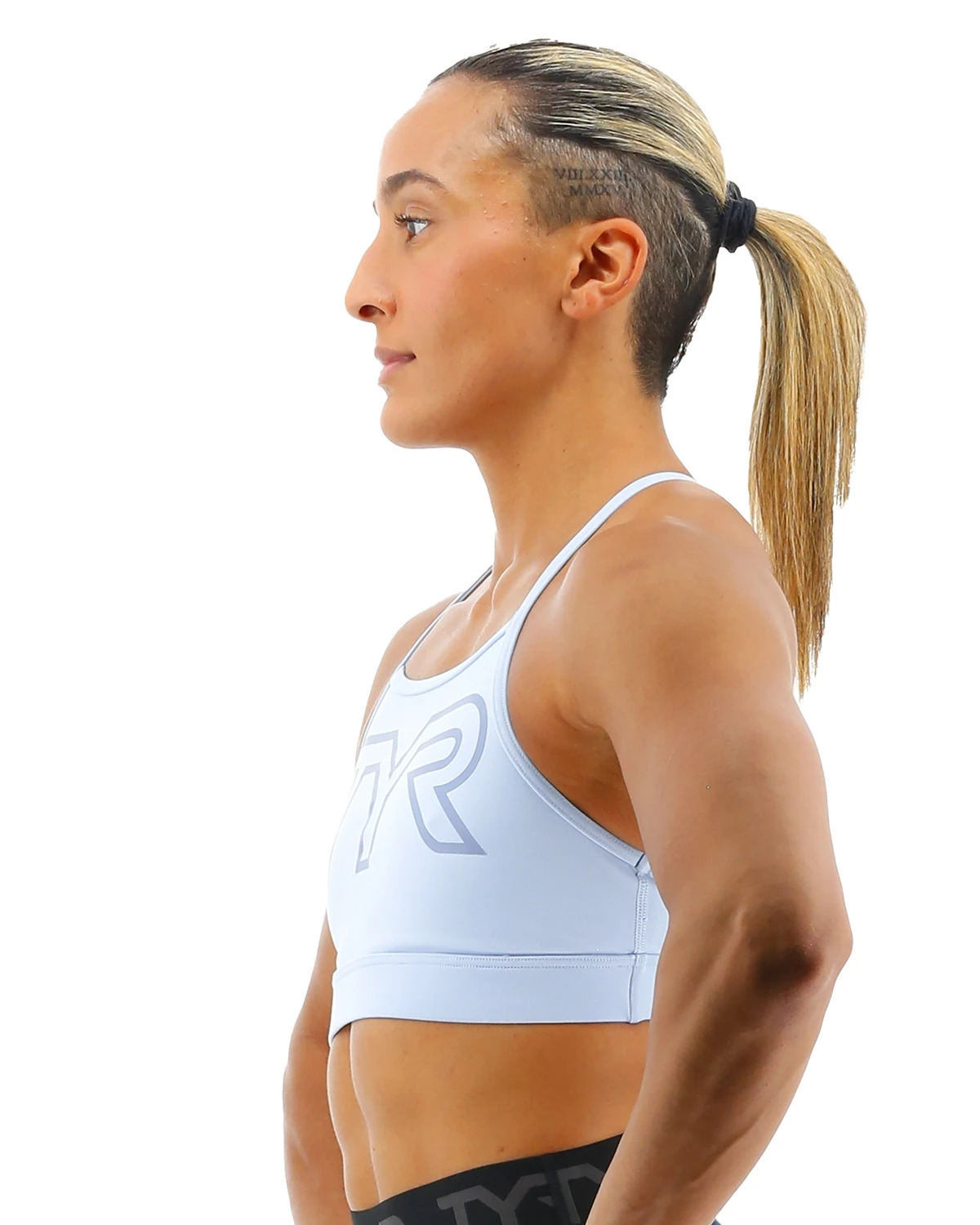 TYR Base Kineticâ„¢ Women's High Neck Big Logo Sports Bra - Solid - Image 4