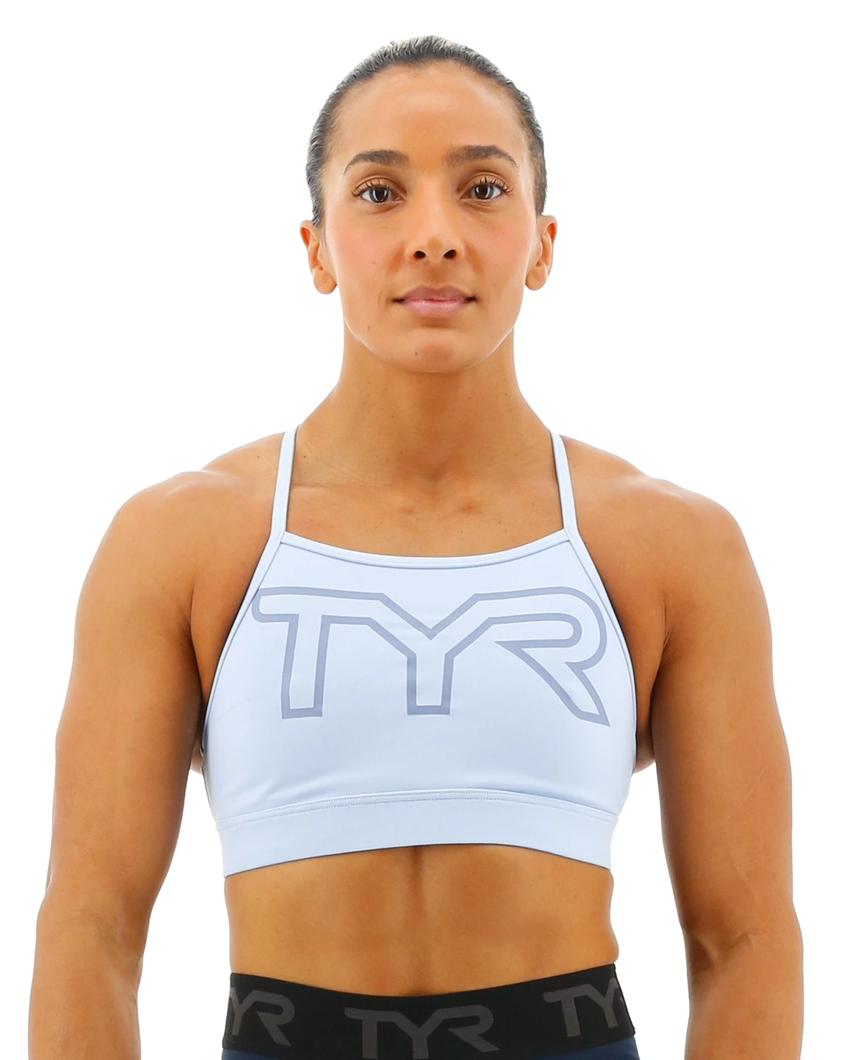 TYR Base Kineticâ„¢ Women's High Neck Big Logo Sports Bra - Solid